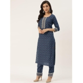 Kbz - Blue Straight Rayon Women's Stitched Salwar Suit ( Pack of 1 ) - None