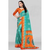 LEELAVATI - Orange Crepe Saree With Blouse Piece ( Pack of 1 ) - Orange