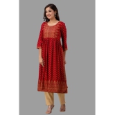 Lee Moda - Maroon Rayon Women''s Flared Kurti ( Pack of 1 ) - None