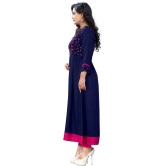 Vbuyz - Blue Rayon Womens Anarkali Kurti ( Pack of 1 ) - None