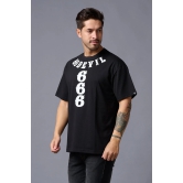 Go Devil 666 (in White) Printed Black Oversized T-Shirt for Men 3XL