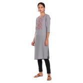 Karigari - Grey Cotton Women's Straight Kurti ( Pack of 1 ) - S