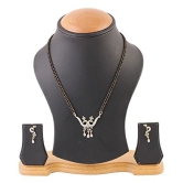 YouBella American Diamond Gold Plated Mangalsutra with Chain and Earrings