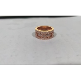 Inlaid stone inlaid with gypsophila diamond gear rotating men and women vibrato the same ring-Rose Gold / Number6