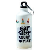 Modest City Beautiful Gym Design Sports Water Bottle 600ml Sipper (Eat Sleep Squat Repeat)