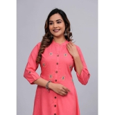 MAUKA Rayon Embroidered Front Slit Women''s Kurti - Pink ( Pack of 1 ) - None