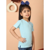 MINI & MING Girls Solid V-Neck Pure Cotton T-shirt