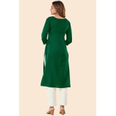 Glomee - Green Cotton Women's Straight Kurti ( Pack of 1 ) - None