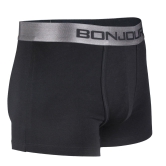 Men's Mid-Rise Premia Cotton Trunk With Elasticated Band - Black Black L