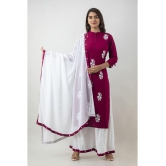 MAUKA - Maroon Straight Rayon Womens Stitched Salwar Suit ( Pack of 1 ) - None