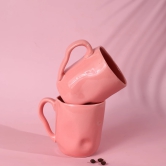 Pink Wavy Mug-Set of six