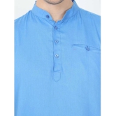 Springberry - Shirt Style 100 percent Cotton Sky Blue Mens Kurta ( Pack of 1 ) - None