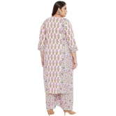 Tissu - Straight 100% Cotton Cream Women''s Stitched Salwar Suit ( Pack of 1 ) - None