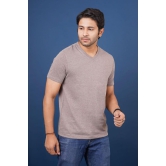 Men's Irown Brown Melange V-Neck T-Shirt