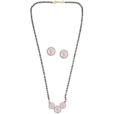 Jewar Mandi - Pink Mangalsutra Set ( Pack of 1 ) - Pink