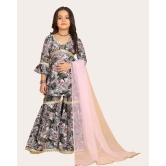 Girls Gharara Suite Set with Dupatta-Grey / 12 - 13 Years