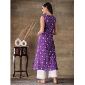 Stylum Cotton Printed A-Line Womens Kurti - Purple ( Pack of 1 ) - None