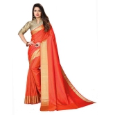 ofline selection - Orange Silk Blend Saree With Blouse Piece (Pack of 1)