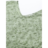 Jompers Floral Georgette A-Line Midi Dress-XL / Green