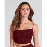 Addyvero Maroon Embellished Skirt Top Set - None