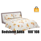 Bedsheet Adda-Super Mega King Size  King Size(108*108 in)-Pure Cotton Sanganeri Printed Jaipuri  Double Bedsheet With 2 Matching Pillow Covers-RJ-14-03-(108*108)-HT8204