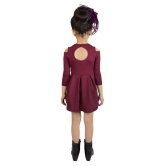 Addyvero Girls Cut Shoulder Maroon Party Dress - 4-5 Years