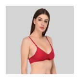 Elina Cotton Non Padded Womens Everyday Bra ( Red ) - 36B