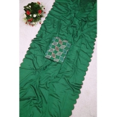 A TO Z CART Chiffon Embellished Saree With Blouse Piece - Green ( Pack of 1 ) - Green