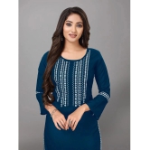 Kapadia - Blue Rayon Womens Straight Kurti ( Pack of 1 ) - None