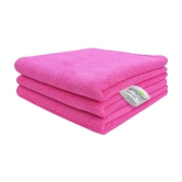 SOFTSPUN - Microfibre Hand Towel ( 48x36 ) cm 301-350 -GSM ( Pack of 3 ) Pink - Pink