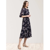 Fabflee Navy Chiffon Gown - - None