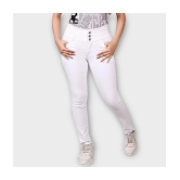 ICONIC ME- Classic Elegance: Girls Solid White Denim Jeans - None