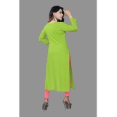 haya fashion - Lime Green Rayon Women's Straight Kurti ( Pack of 1 ) - None