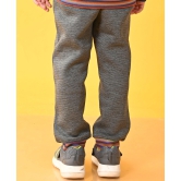 DARK GREY MELANGE FLEECE MULTICOLOR RIB JOGGER - GREY-10-12 YEARS / 1N / GREY