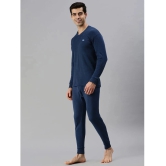 Lux Cottswool - Blue Cotton Blend Mens Thermal Sets ( Pack of 1 ) - None