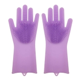 NIHIT Silicon Fiber Standard Size Cleaning Gloves for Home Kitchen bathroom