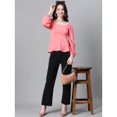 Oxolloxo Square Neck Smocked Crepe Peplum Top