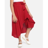 ADDYVERO Solid Girls Flared Maroon Skirt - None