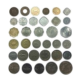 34 Different Indian Coins -  1,2,3,5,10,20,25,50 Paise Set - Used & Good Condition