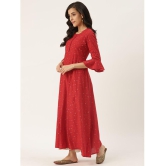 Kbz - Red Cotton Blend Women's Flared Kurti ( Pack of 1 ) - None