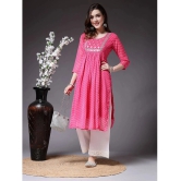 Stylum Georgette Printed A-Line Womens Kurti - Pink ( Pack of 1 ) - None