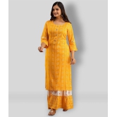 Lee Moda - Yellow Straight Rayon Women's Stitched Salwar Suit ( Pack of 1 ) - XXL