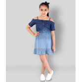 Naughty Ninos - Blue Denim Girl's A-line Dress ( Pack of 1 ) - None