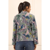 Printed women velvet jacket-M