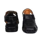 IndiForce Black Leather Sandals - 6