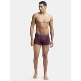 Jockey 8015 Men Super Combed Cotton Rib Solid Trunk with Ultrasoft Waistband - Wine Tasting - None