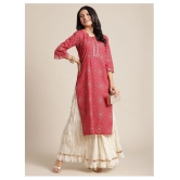 KSUT Red Cotton Straight Kurti - Single - M