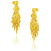 LUV FASHION Golden Chandelier Earrings ( Pack of 1 ) - Golden