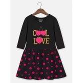 Trampoline Black & Pink Cotton Blend Girls A-line Dress ( Pack of 2 ) - None