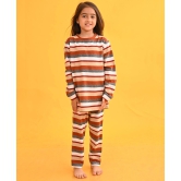 GRINDLE BEIGE STRIPED GIRLS LONG SLEEVES PYJAMA SET - BEIGE-1-2 YEARS / 2N / PURPLE